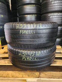 235 45R 18 PIRELLI P ZERO TIRES 2354518 USED TIRES (PAIR) MOUNT BALANCE INCLUDED