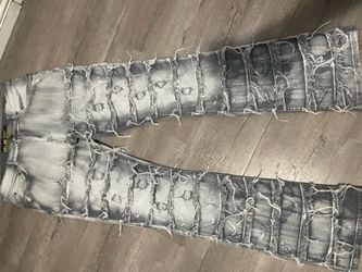 Stacked flared jeans
