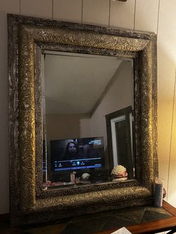 Large Floral Embellish Mirror