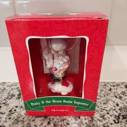 Vintage Pinky & the Brain Santa Imposter Christmas Ornament - Warner Bros Studio Store - New In Box 