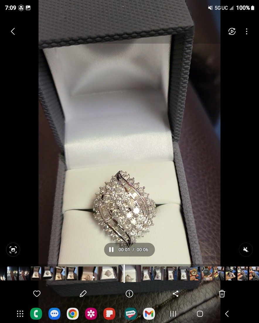 3 Full Carat Custom Cocktail NATURAL Diamond Ring.