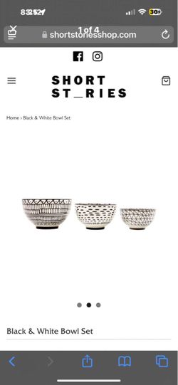Short Stories Black & White Bowl Set