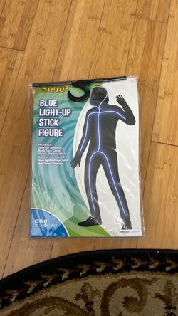 Halloween blue light up stick figure boy costume