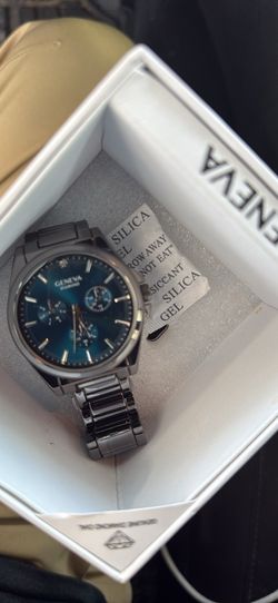 Geneva Silver watch blue dial