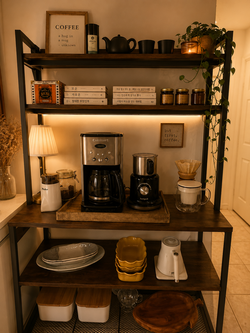 Kitchen Baker's Rack / Coffee Bar Station with Power Outlets