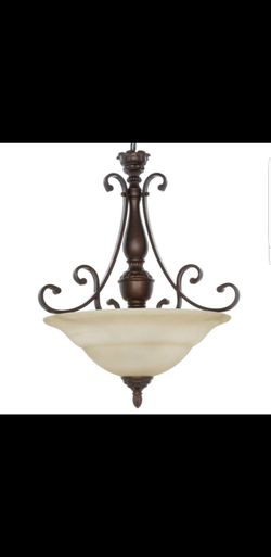 New UNOPENED Hampton Bay Carina 3 Light Ceiling Pendant In Aged Bronze