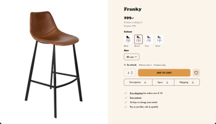 4 Dutch Bone Leather Stools