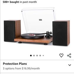 1 BY ONE Bluetooth Turntable HiFi System with 36 Watt Bookshelf Speakers, Patend Designed Vinyl Record Player with Magnetic Cartridge, Wireless Playba
