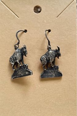 1.5”-long Grey/Black Buffalo Glacier National Park Earrings