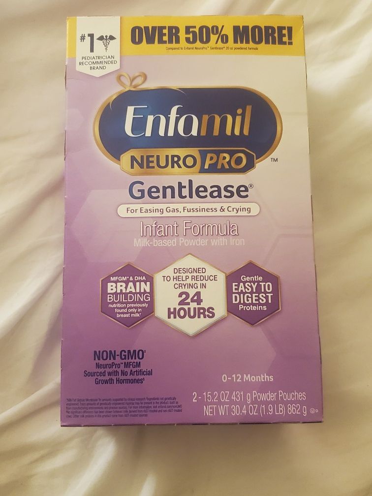Enfamil Gentlease Baby Formula Box (PACK OF 4 BOXES!)