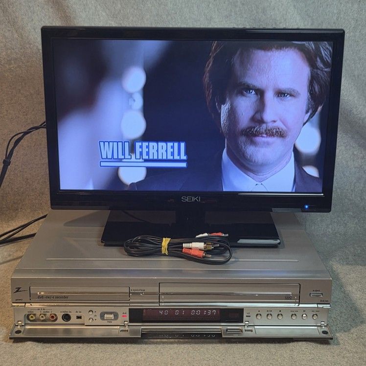 Zenith XBR413 DVD VHS Dual Recorder/Player With Cables Tested Works Great