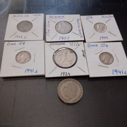 Silver Coins, About 25g Silver. Mercury Dimes, USSR Kopeks And More
