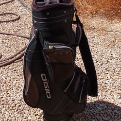 Ogio 5 Way Cart Bag Black White Broonze 