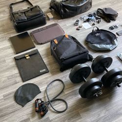 Mens Full Grain Leather Breifcase, New Dior Homme Cologne, Real Black Leather Calvin Klein Overnight Duffle Bag, Northface Bag, GoPro Ek 4k, Weights, 