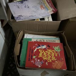 2 Boxes Of Sheet Music And Instruction 