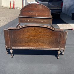 Antique Wood Queen Bedframe