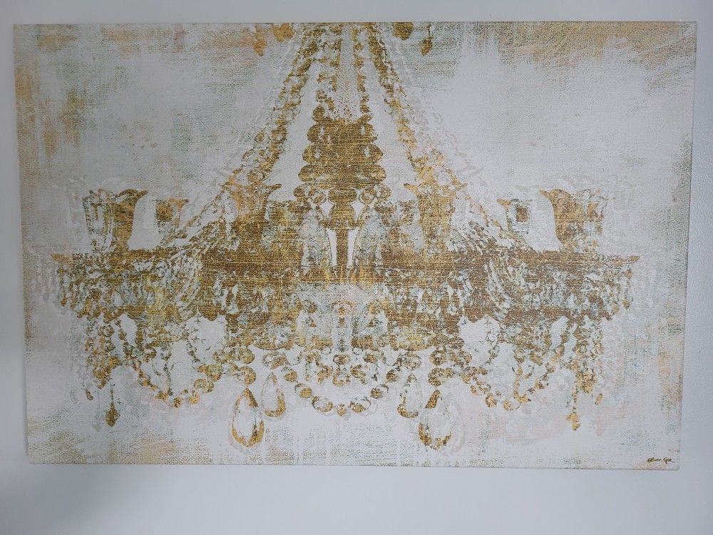 Authentic Oliver Gal Gorgeous Chandelier Wall Art Fashion Glam 30"x45" Porch Pickup Only