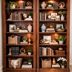  Solid Wood Double Bookcase / Bookshelf Set – Costco – Espresso Finish