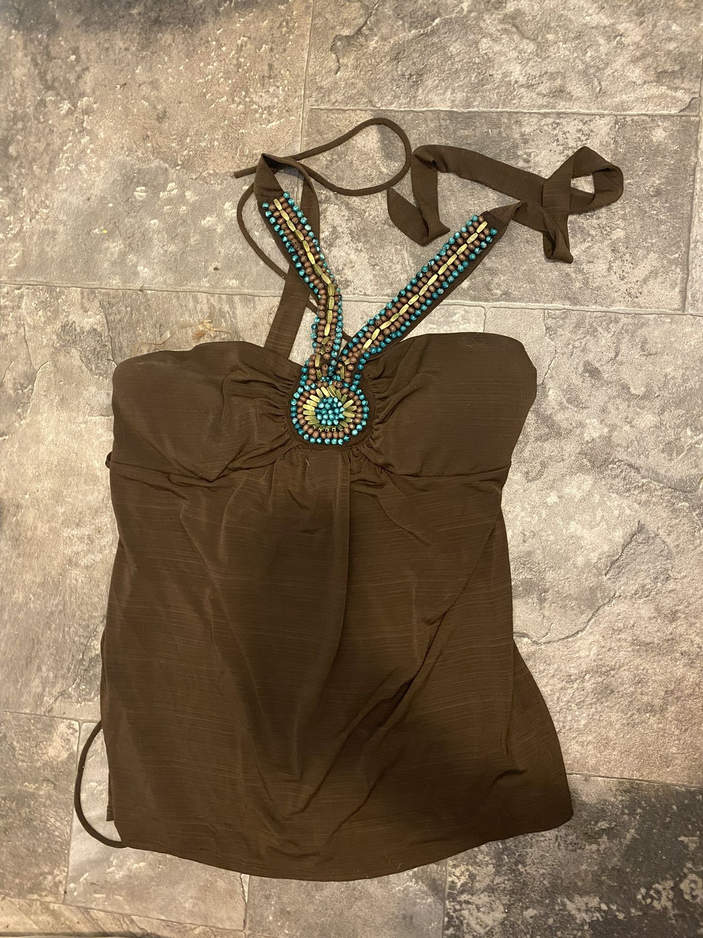 Beaded Halter Top Size L