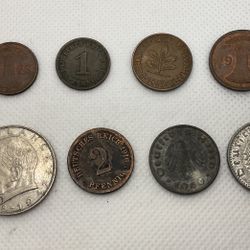 Lot Of 9 German Reich Coins