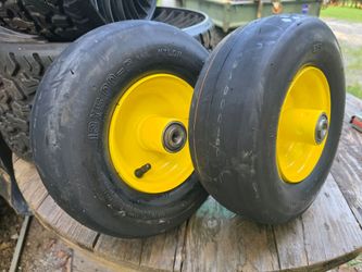 13x5.00-6 Smooth Tread Pneumatic Lawn Mower Tires on Wheels – Pair