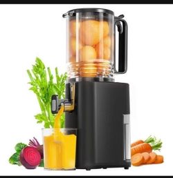Cold Press Juicer, 5.5inch Wide Feed Chute Juicer Machine, Slow Masticating Juicer for Whole Vegetables & Fruits, Black