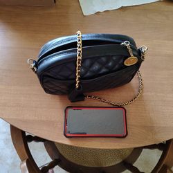 Black Quilted Look Purse