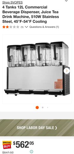 4-Tank Commercial Beverage Dispenser
