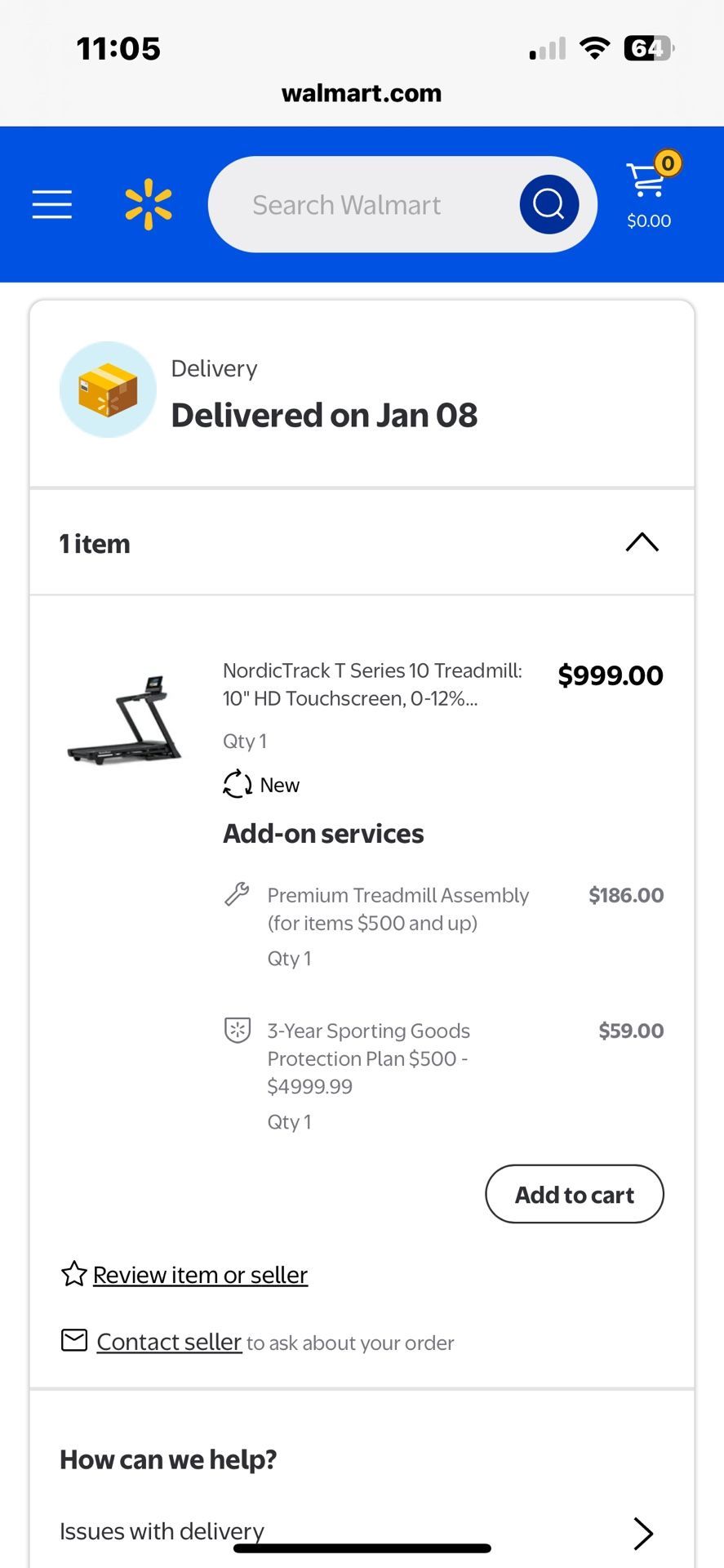 Nordic Track Treadmill T10 With 3 Year Warranty
