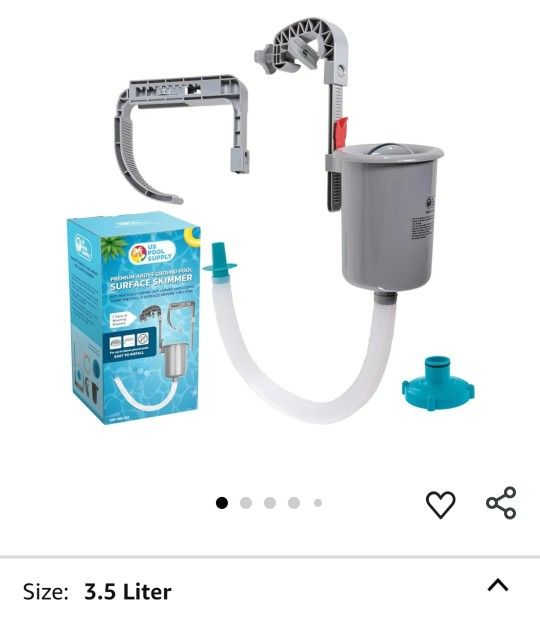 Pool Skimmer - Above Ground Pool Skimmer, Floating Surface Skimmer, Accessories - Clean Debris Basket, Wall Mount, Attaches to Inflatable Collars, Tu