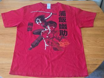 Vintage 2005 Yu Yu Hakusho Hiei Yusuke Anime Tee Red Alstyle L Y2K