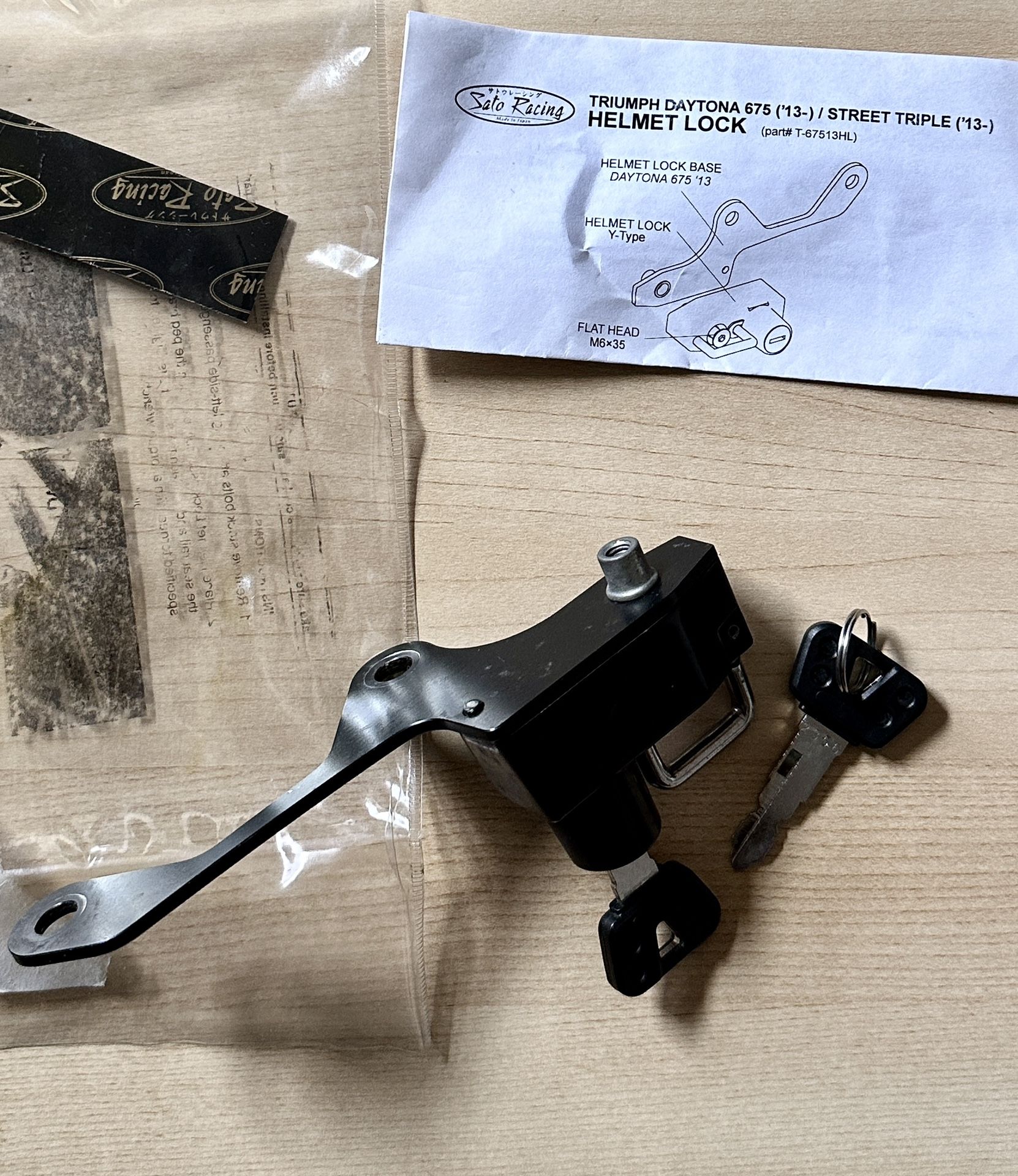 Sato Helmet Lock Triumph Daytona/street Triple ‘13-current