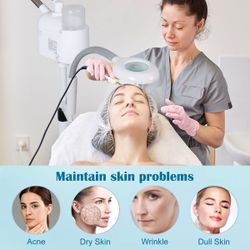 New Hot/Cold Facial Steamer 3 in 1 Ozone Facial Steamer on Wheels Salon Spa Skin
