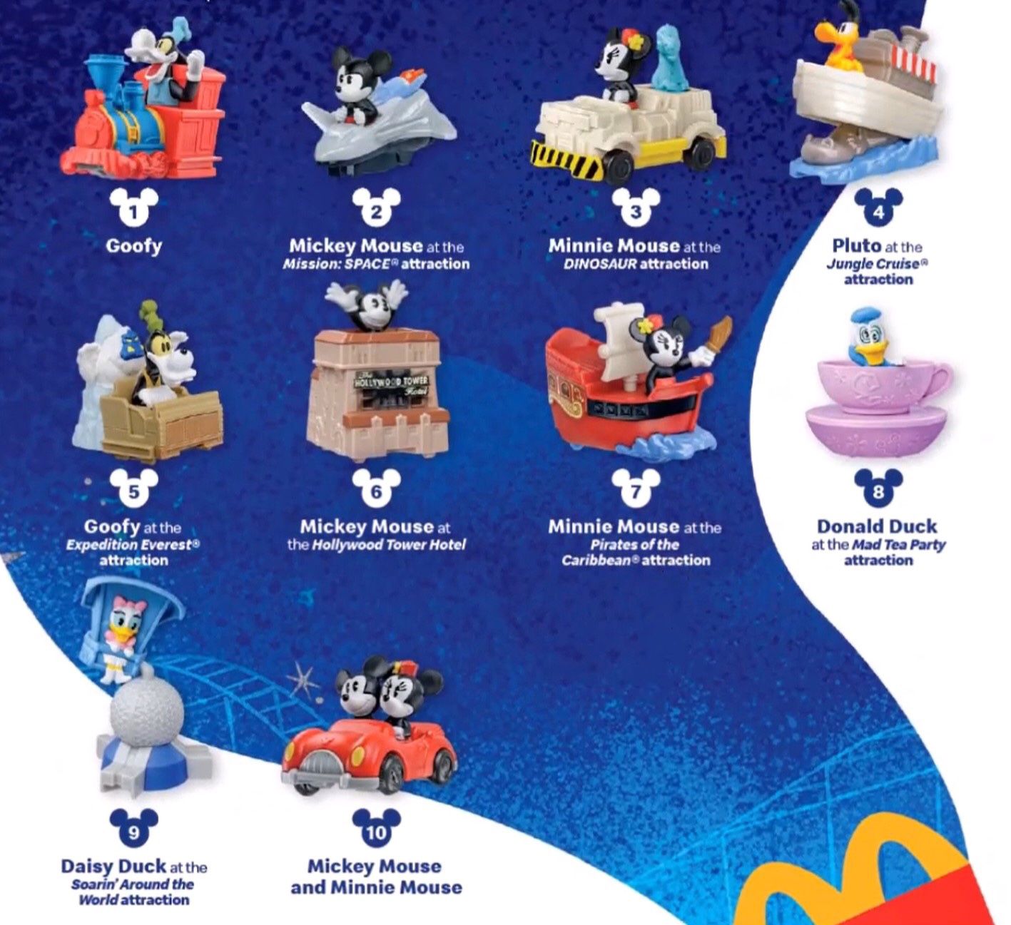 McDonalds Mickey And Minnie Runway Railroad Set