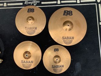 Sabian B8 series Drum Cymbal Set 20” Ride 16” Crash 14” Hi Hats