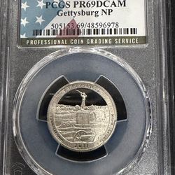 2011 S Gem Proof Gettysburg NP Quarter Graded By PCGS At PR69 Deep Cameo 3-12