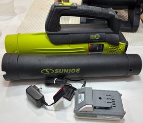 Sun Joe 24V-TB-LTE 24-Volt iON Cordless Compact Turbine Jet Leaf Blower WITH BATTERY!