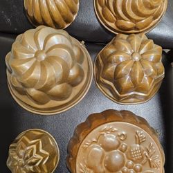 Antique Copper Molds Aspic Baking Jello Tin
