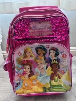 Princess rolling school backpack