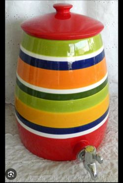 Pier 1 Summer Stripes Ceramic Drink Dispenser