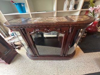 Real wood display cabinet