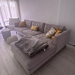  Light Gray Micro Chaise Sectional