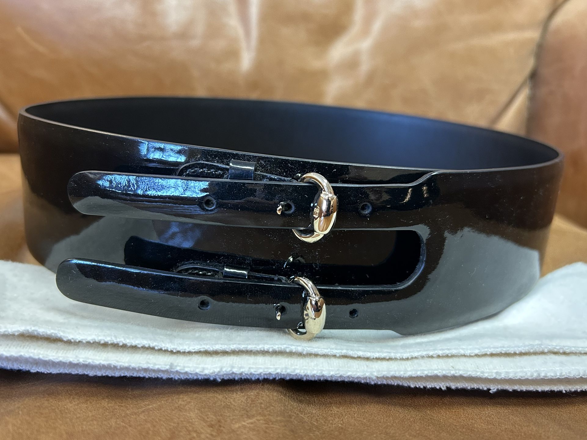 Gucci Black High Waist Belt 30-32