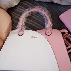 Pink And White Purse 