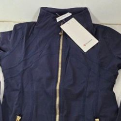 Navy Blue Lululemon Jacket Gold Zipper - Size 4
