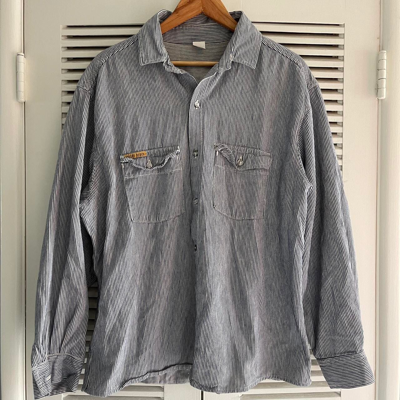 Vintage Prison Blues Hickory Striped Long sleeves Shirt