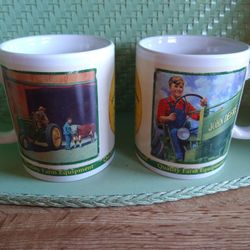 John Deere Coffee Mugs  w/  farm scenes.