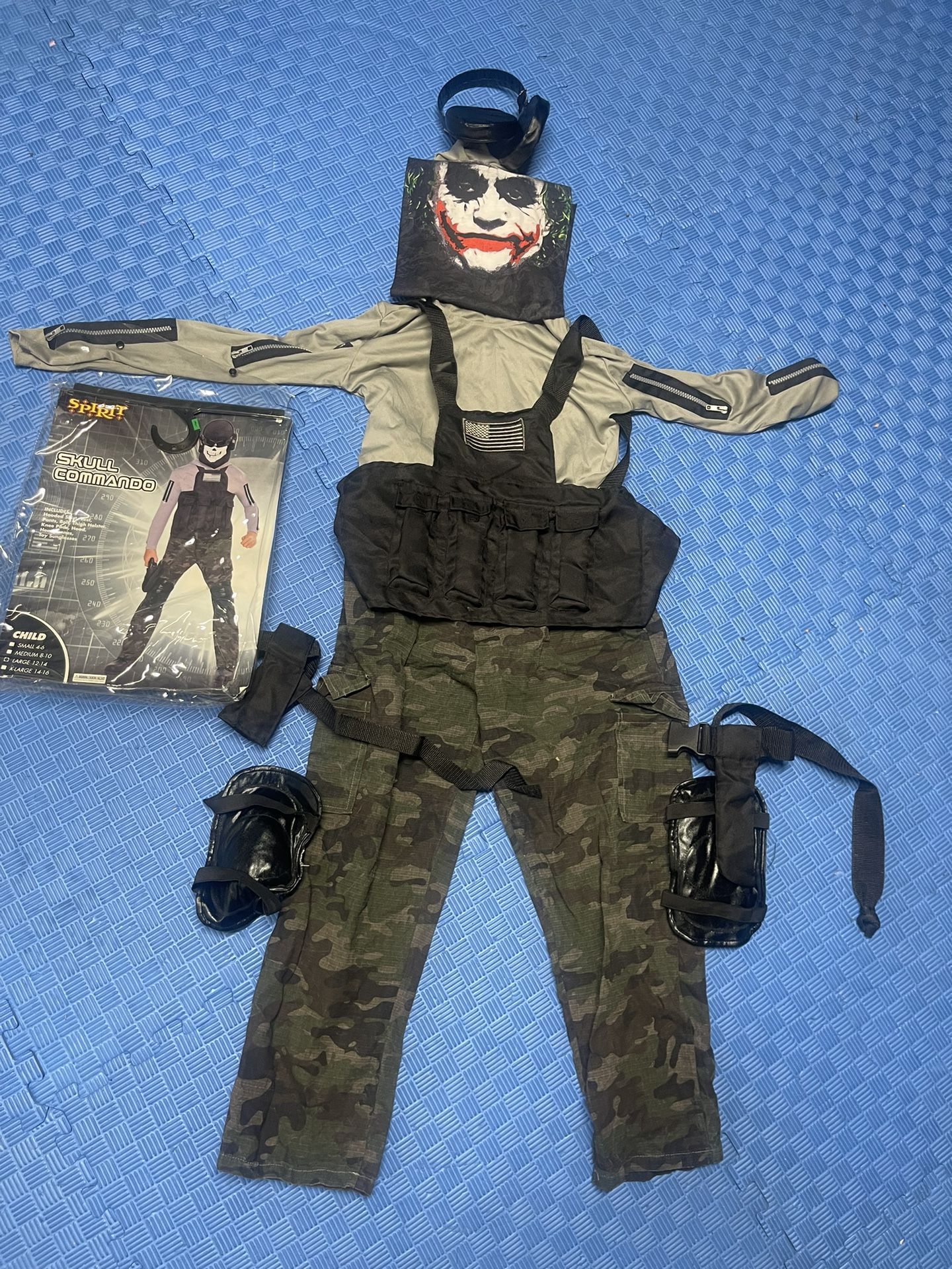 Kids (child Size L) Costume Skull Commando Military Theme