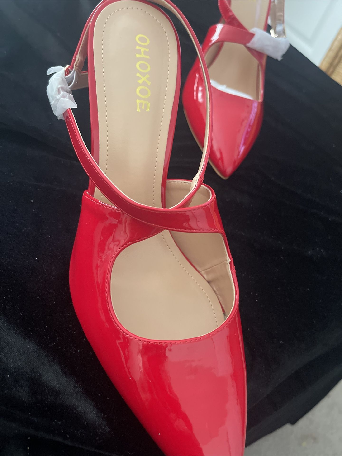 NWOT OHOXOE Red Patent Leather 4” Stiletto Heels