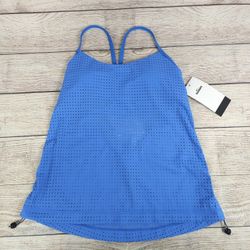 NIKE Women's Mesh Layered  Swimsuit Blue Top Size Small $126 (NESSE944-442)